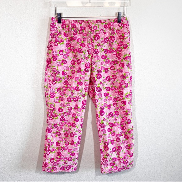 Lilly Pulitzer Pants - Lilly Pulitzer vintage pink floral capri pants